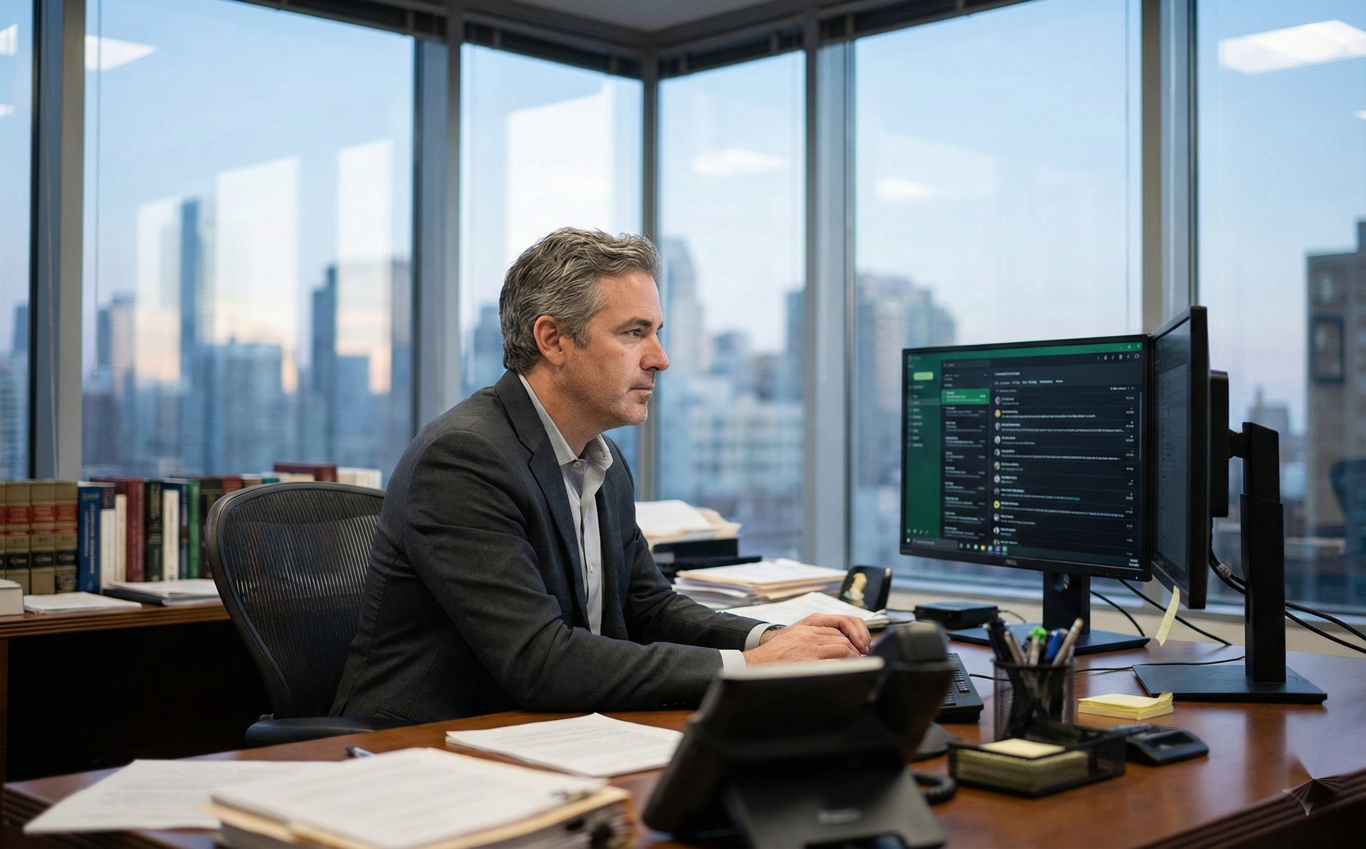 Attorney using secure email in a law office